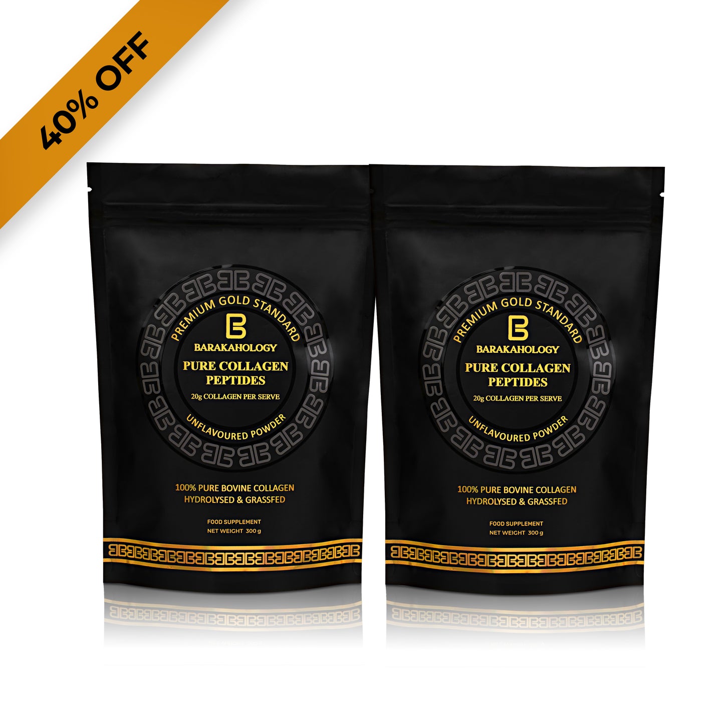 Pure Collagen Peptides 300g - Premium Collagen Protein Powder for Women & Men - Bundle