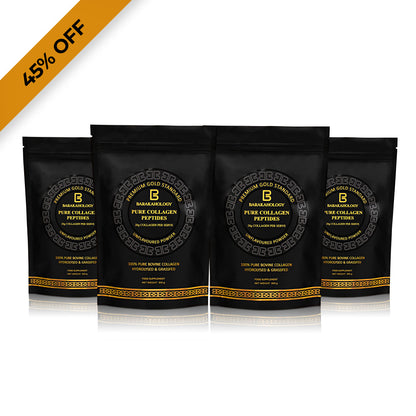 Pure Collagen Peptides 300g - Premium Collagen Protein Powder for Women & Men - Pack of 4
